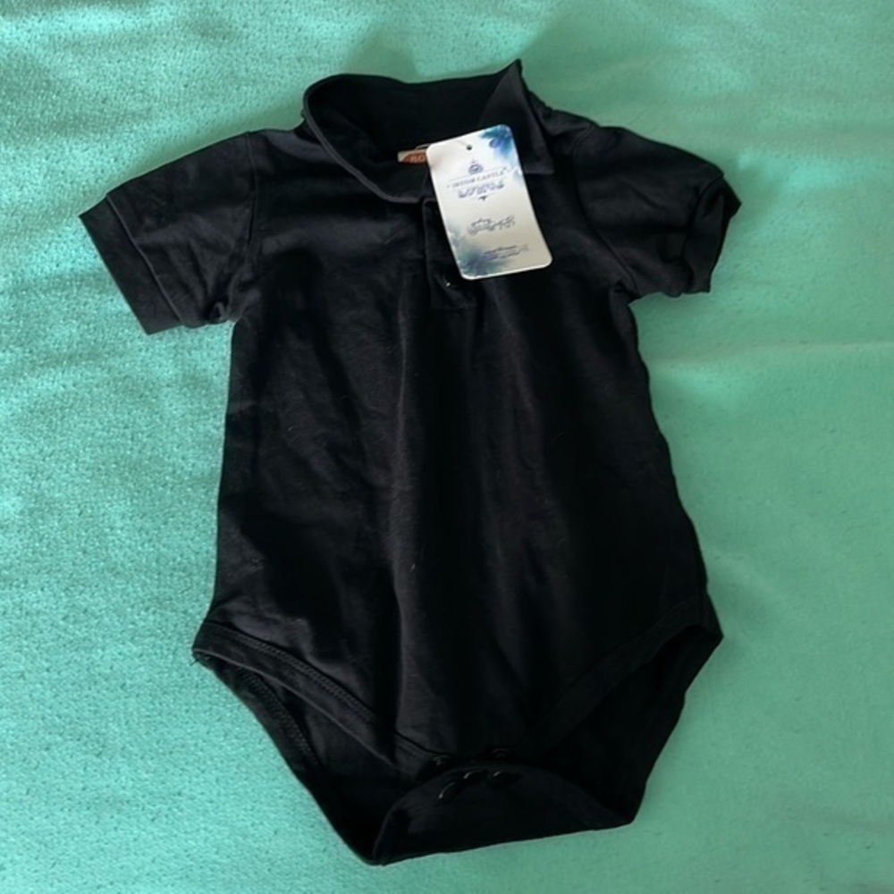 Baby Boy Black Polo Size 80 NWT